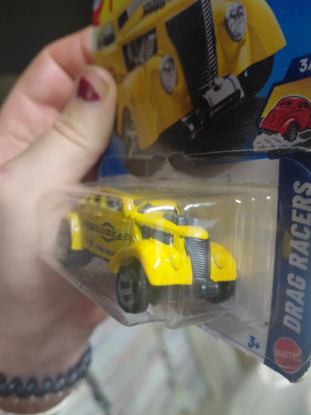 bright yellow Hot Wheels Pass'n Gasser from the 2026 Drag Racers series (3/10, c
